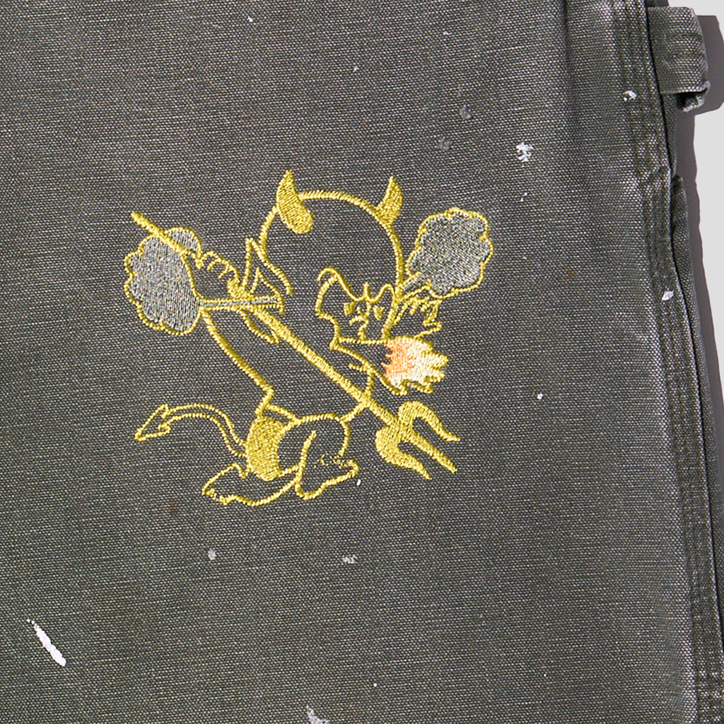 Devil Baby Embroidered Duck Canvas Carpenter Pants