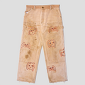 Sad Dogs Embroidered Double Knee Duck Canvas Carpenter Pants (32x29)