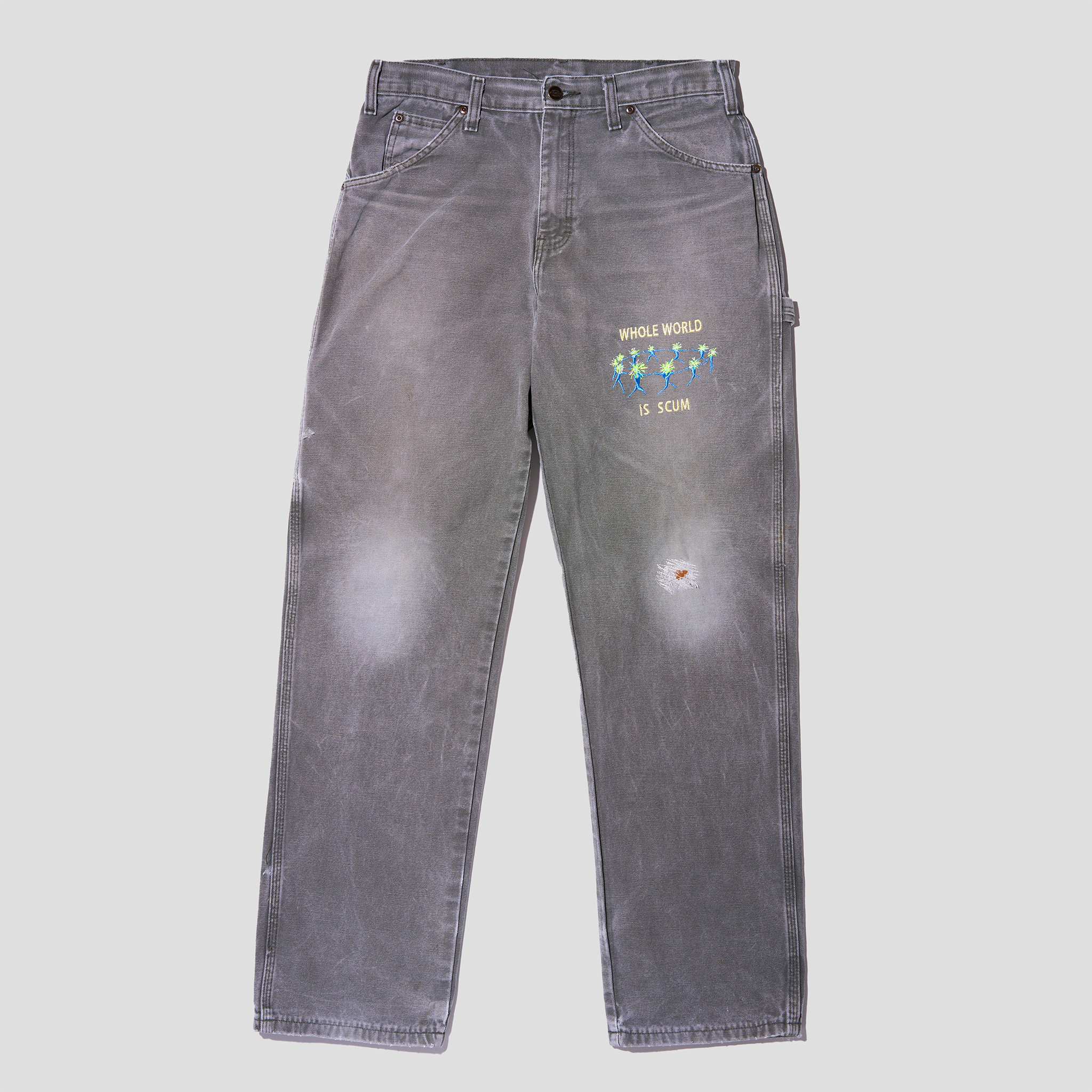 Scum World Embroidered Duck Canvas Carpenter Pants (31x32)