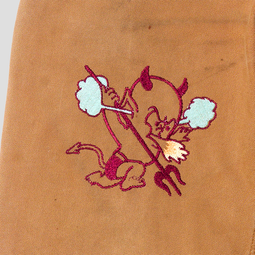 Devil Baby Embroidered Duck Canvas Carpenter Pants (27x27)