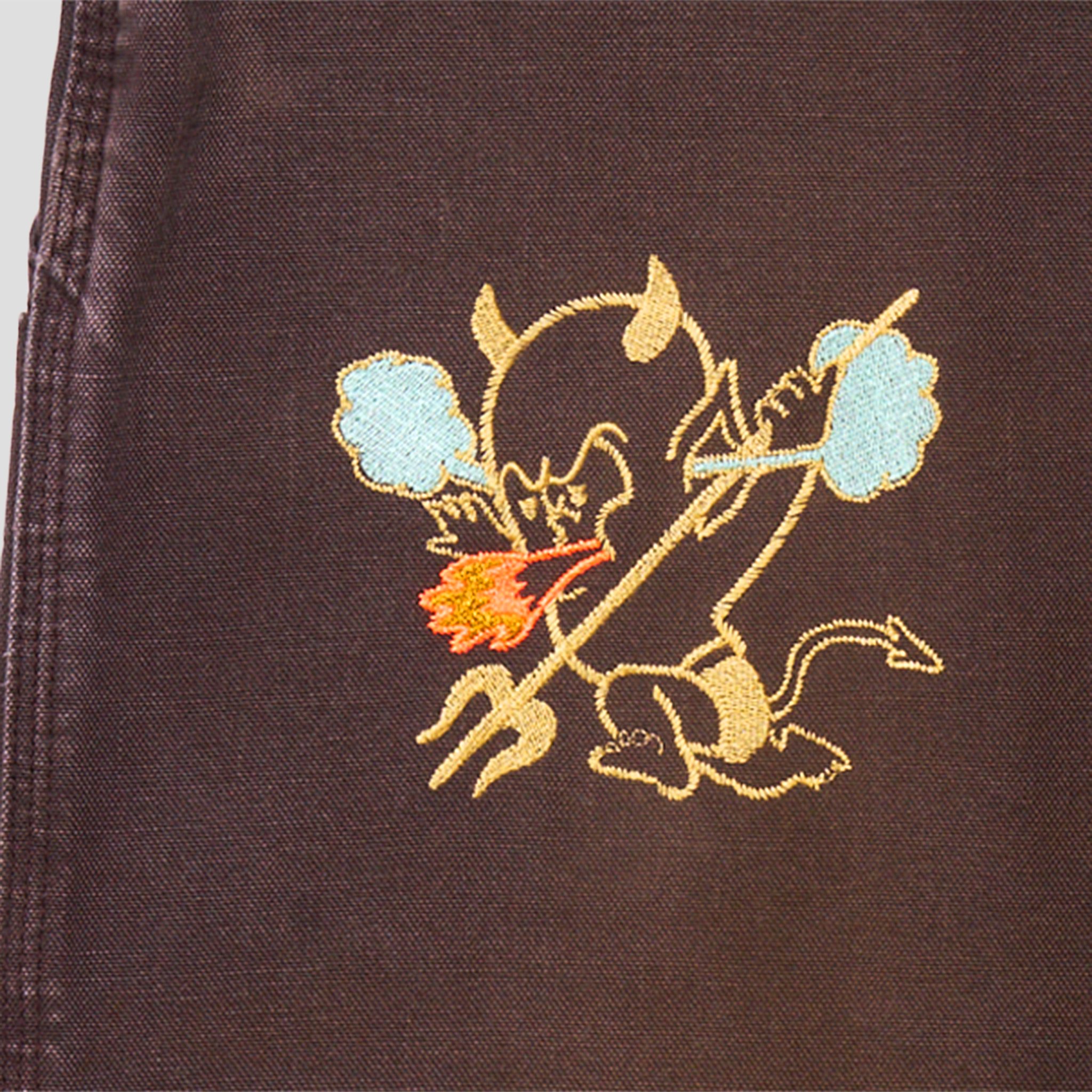 Devil Baby Embroidered Duck Canvas Carpenter Pants (38x33)