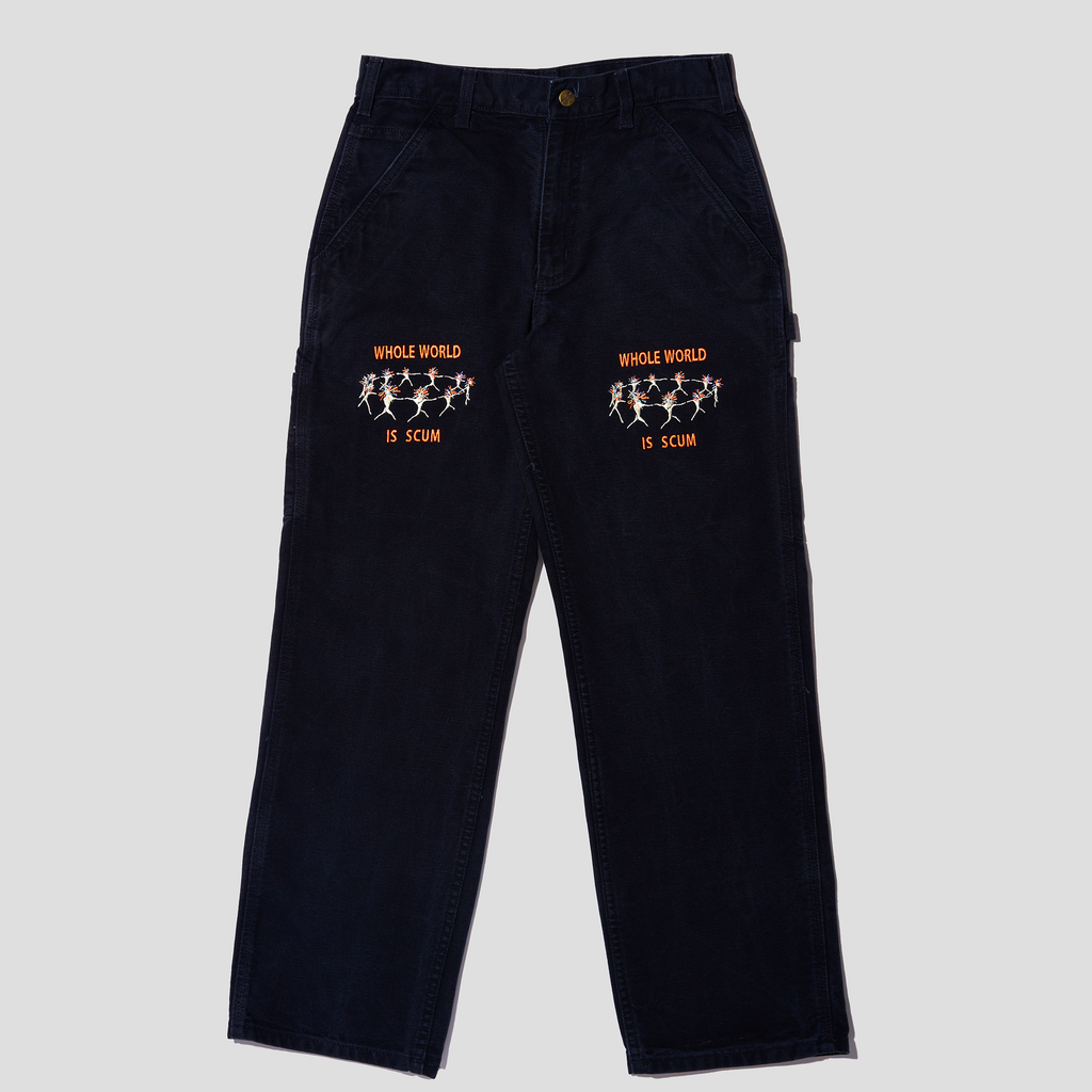 Scum World Embroidered Duck Canvas Carpenter Pants (30x30)