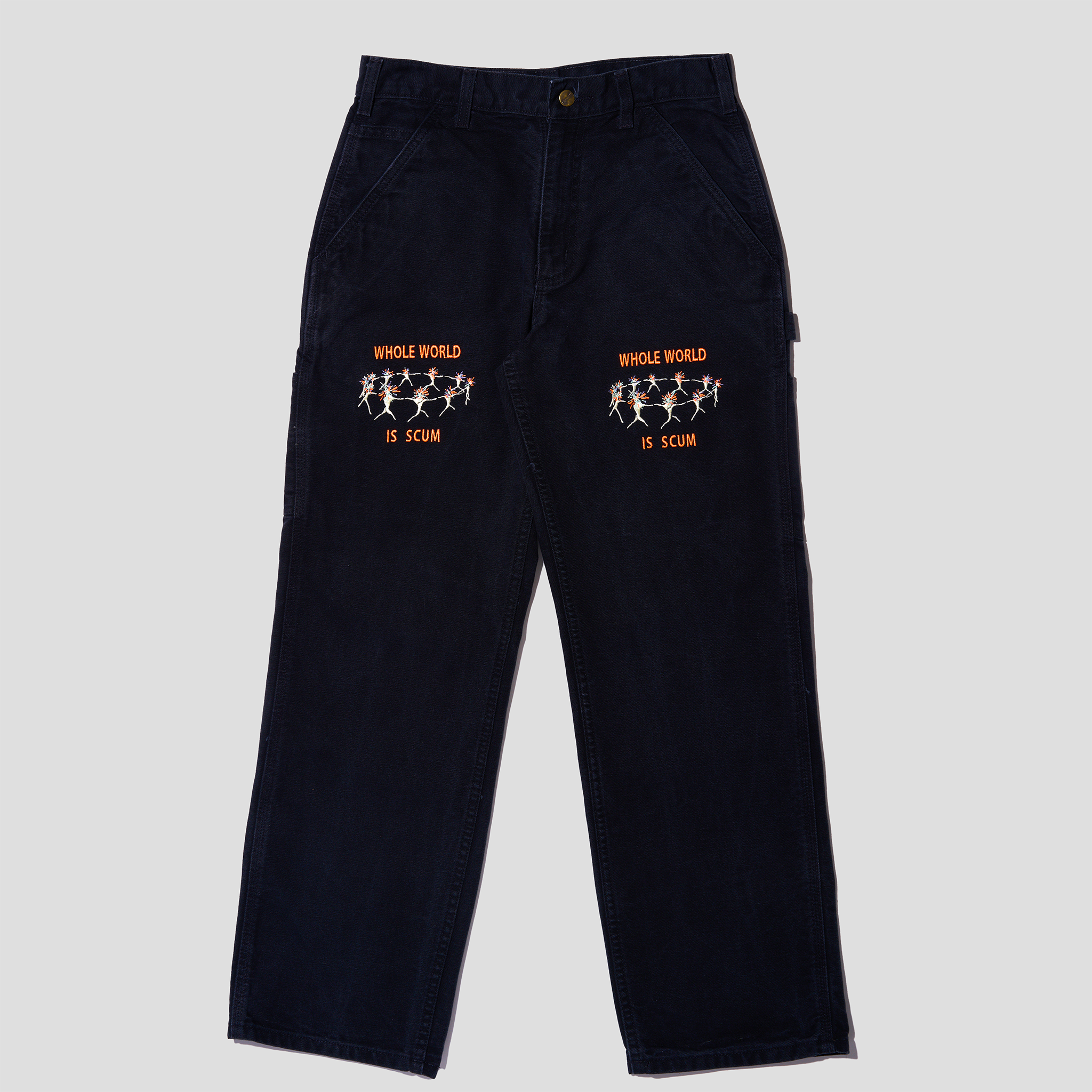 Scum World Embroidered Duck Canvas Carpenter Pants (30x30)