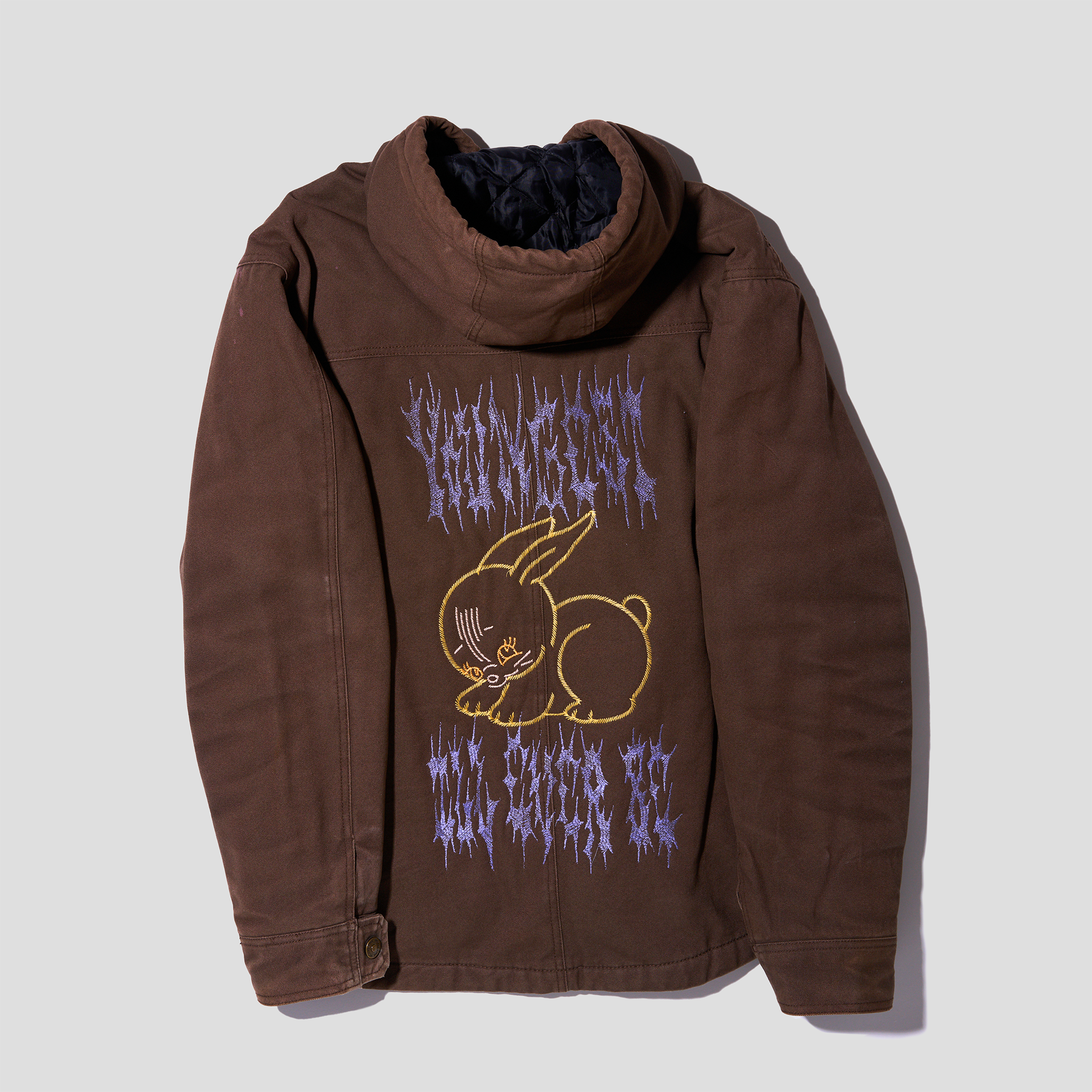 Yung Bunny Embroidered Hooded Work Jacket (L)