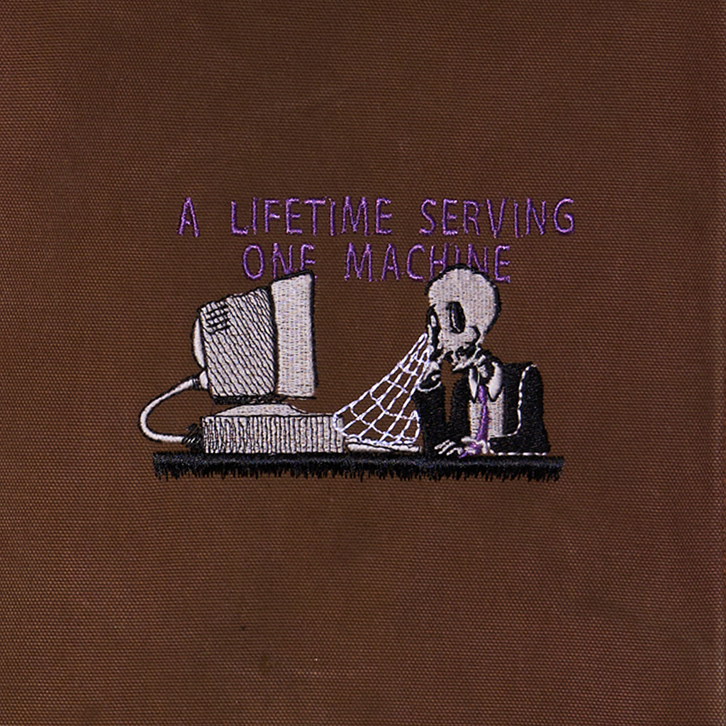 Serving One Machine Embroidered Duck Canvas Carpenter Pants (38x30)